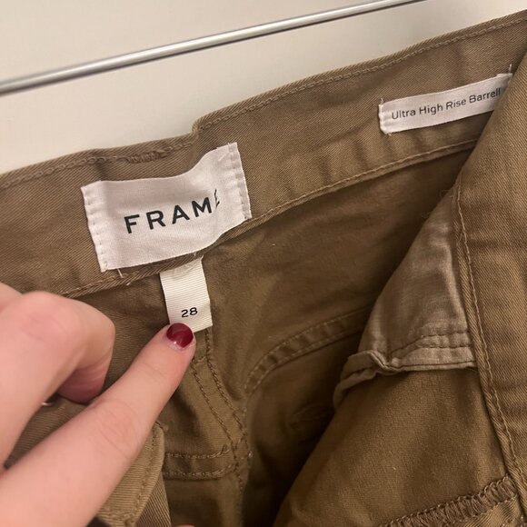 Frame Ultra high rise barrel Denim Tan Women's Pants Size 28 - Picture 3 of 3
